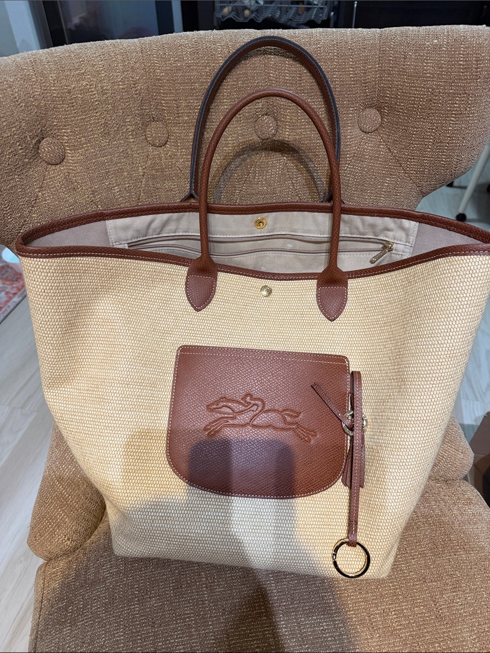 Longchamp LE PLIAGE COLLECTION L BASKET BAG $505 orig - Picture 4 of 11